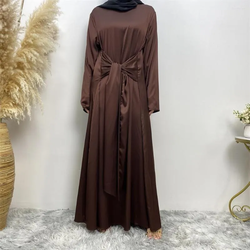 Ethnic Clothing Ramadan Morocco Dress Muslim Women Eid Abaya 2 Piece Set Lace-up Prayer Abayas Dubai Party Kaftan Robe Longue Vestidos