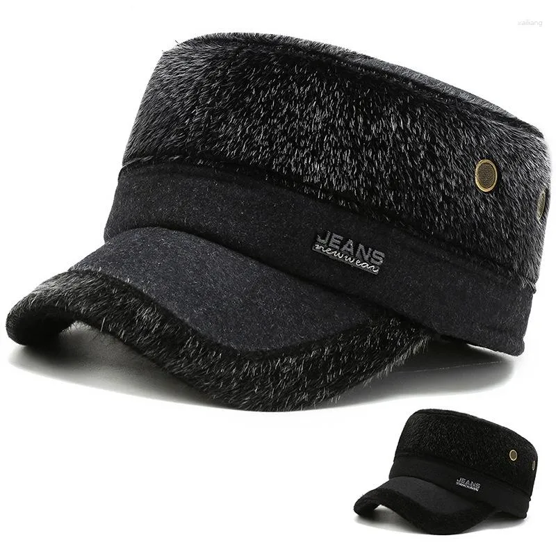 Acheter Casquette de Baseball pour hommes d'hiver avec oreillettes chapeau  chaud Snapback chaud épaissir casquette d'hiver