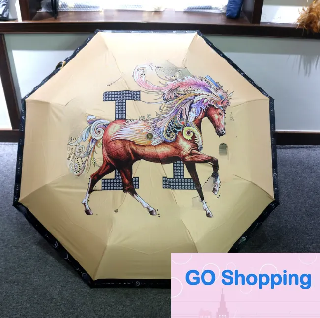 مظلات شخصية مطبوعة INS مظلات أوتوماتيكية عصرية للرجال والنساء مظلة فاخرة ماركة مقاوم للماء مشمس ممطر مظلة شمسية