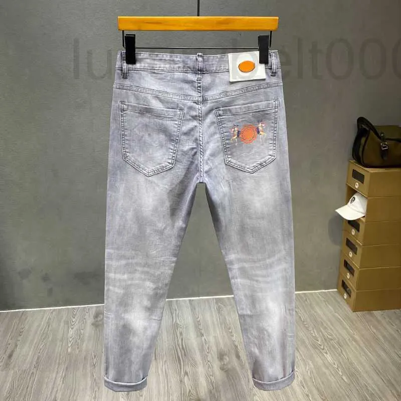 Herenjeans Designer heren shorts Rechte pijpen Broek Grote h Borduurwerk Vrijetijdsbroek Gewassen Mode Paard Print Rits Toegangscontrole Denims trainingspak NR4S