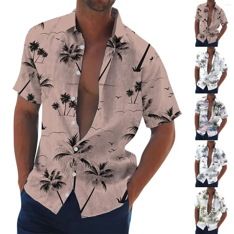 Camicie casual da uomo Camicia hawaiana da uomo Vintage Button Down Bowling Manica corta Summer Beach Camicia Uomo Roupas Maculinas