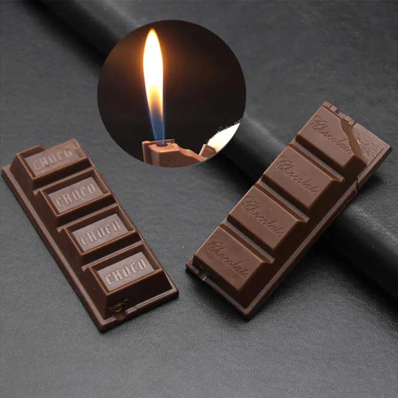 Creative Chocolat Briquet Butane Briquets À Gaz Portable Cigare Cigarette En Plein Air Fumer Accessoires Gadgets 01ZX Non