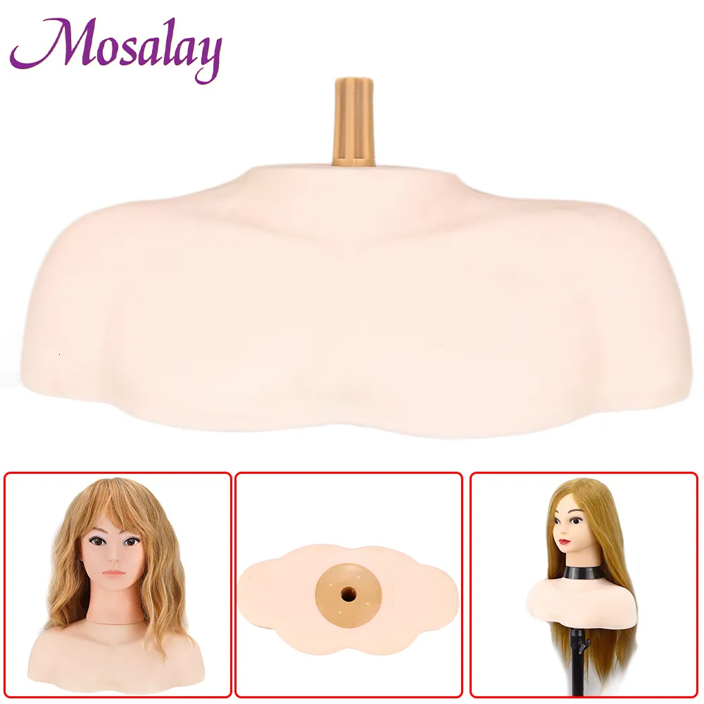 Perückenständer, weicher PVC-Kosmetik-Mannequin-Köpfe-Ständerhalter mit Schultertraining, Puppen-Perücken-Büstenständer, Basis für die Anzeige von Frisuren 230629