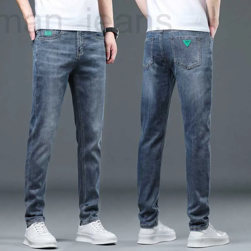 Erkek Jeans tasarımcısı ELEVEN BUS 2023 Yaz Yeni Slim Fit Streç Küçük Ayak RICF