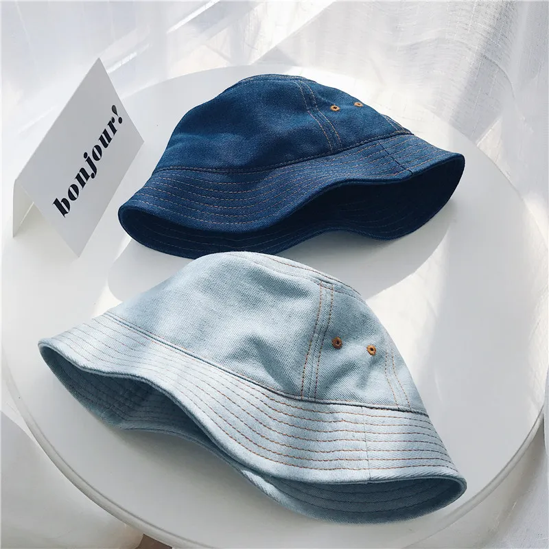 2018 Original design japansk liten industriell stil vatten tvättad cowboy fiskare hatt hink hattar