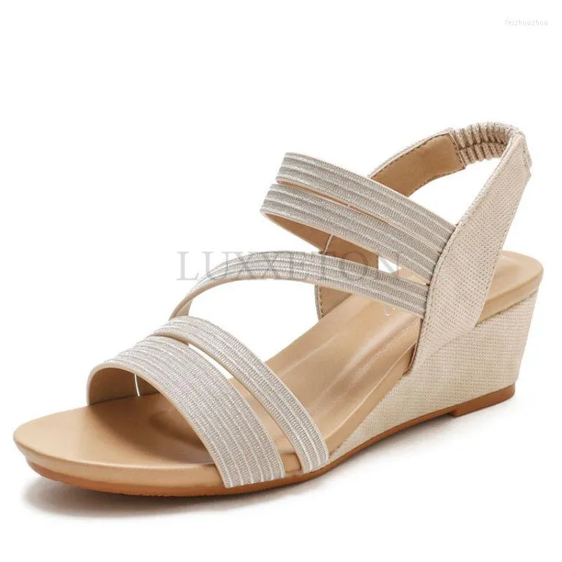 Sommar 464 Sandaler Retro Women's Women Casual Wedge Shoes Woman Comfort Ladies Open Toe Female Platform Beach