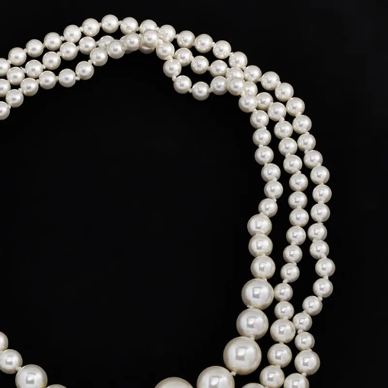 Voller Diamant dreilagige Perlenkette Luxus-Halsketten-Designer für Frauen Halskette Schlüsselbeinketten Modische Schmuckaccessoires