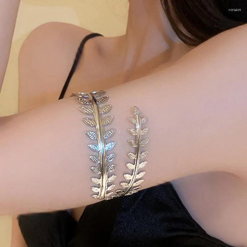 Brazalete hoja rama brazo pulsera mujer moda estilo europeo y americano para mujer accesorios de joyería