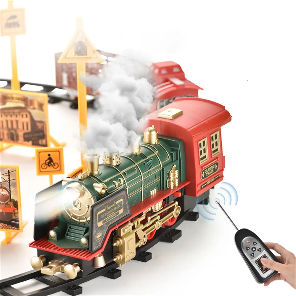 27MHZ Electric RC Train Set With Smoke Red Christmas Lights, Music, And ...