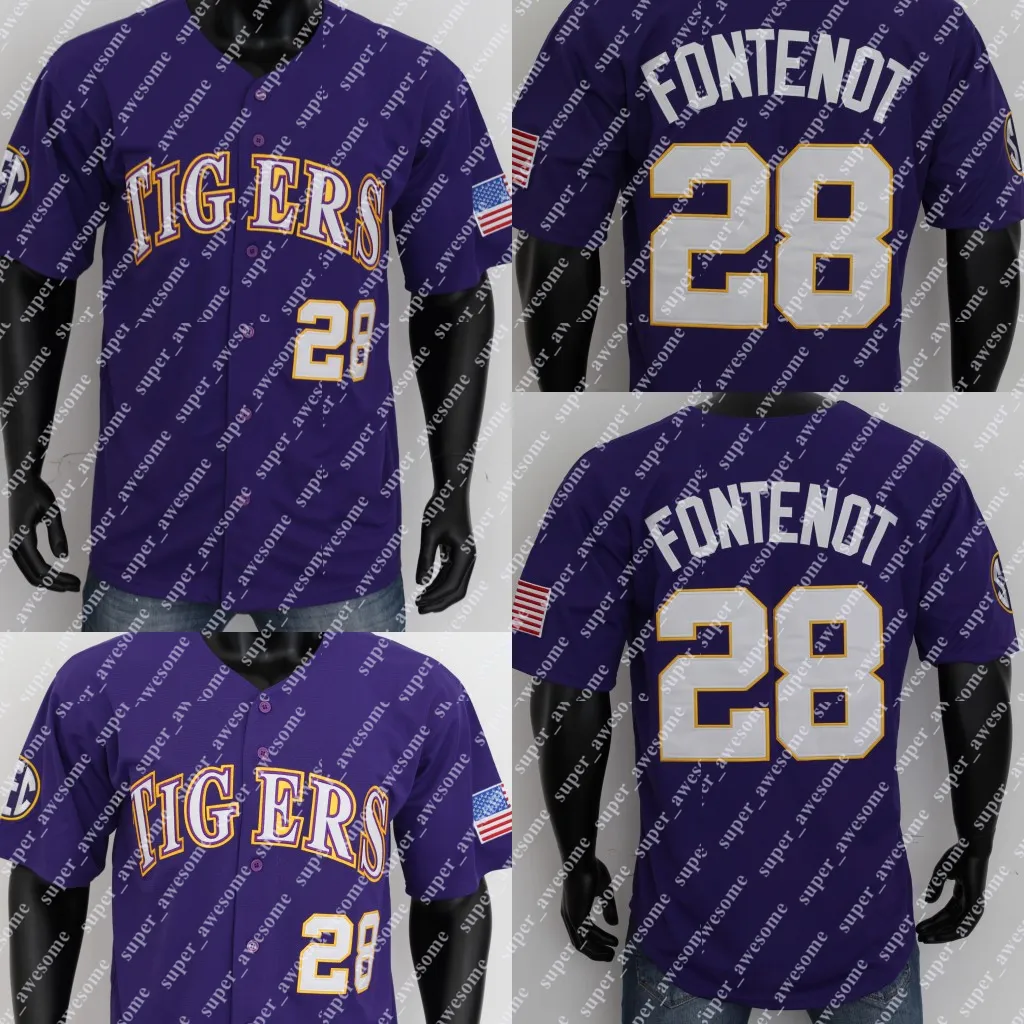 The One Color LSU Baseball Jersey Designer Collection For White