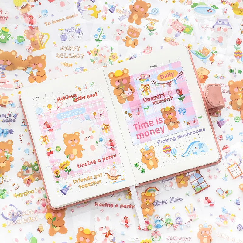 Kawaii Animals Scrapbooking Stickers Cute Sticker Rolls Self-adhesive Diy  Decoration Stickers For Crafts Planner Kids