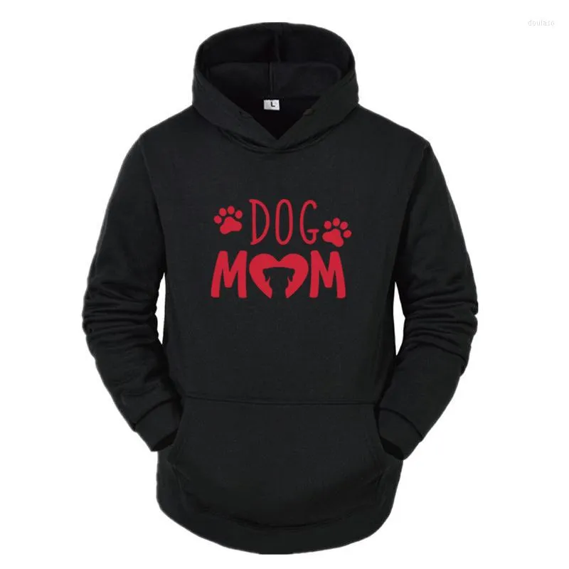 Kvinnors hoodies mode hund mamma tryck kvinnor bomull avslappnad rolig hoodie gåva till lady vintage tjej topp huvtröja