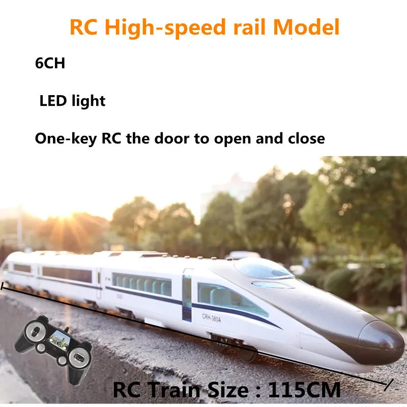 Trilha elétrica/RC L115cm Trem de controle remoto Brinquedo Trem de alta velocidade EMU Menino Presentes infantis Simulação Brinquedos de trilho de alta velocidade Modelo 230629