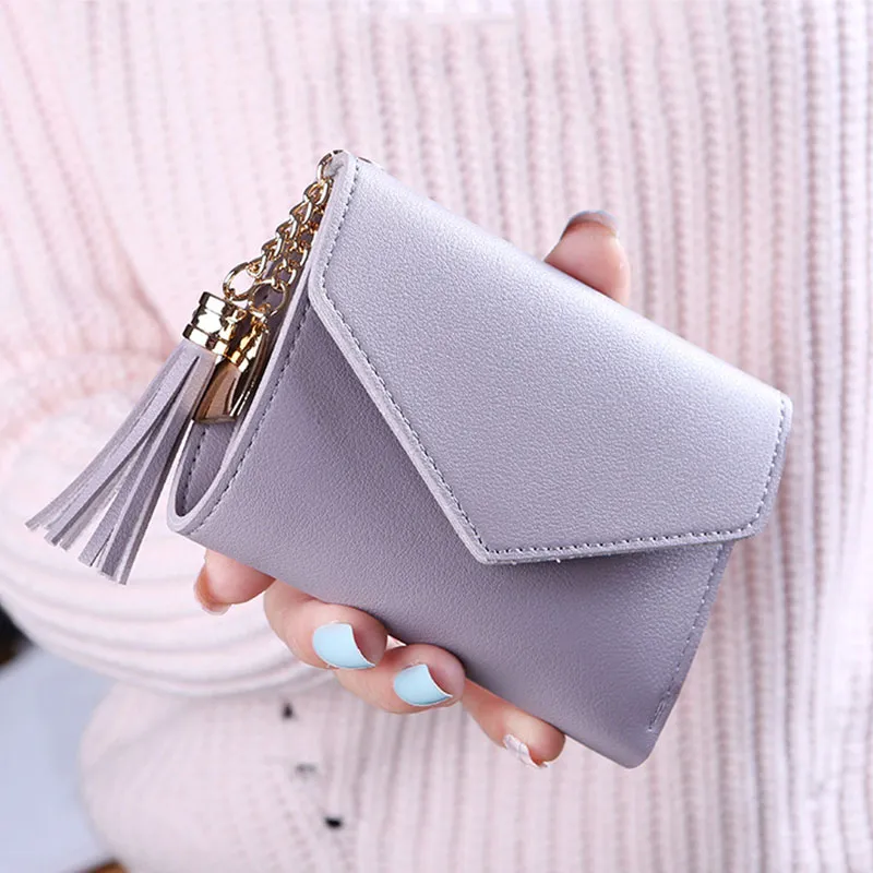 Women's Wallet Tassel Short Wallet Women Fashion Purse Mini Students Lovely Wallet For Girl Clutch Bags Cheap With Free Shipping