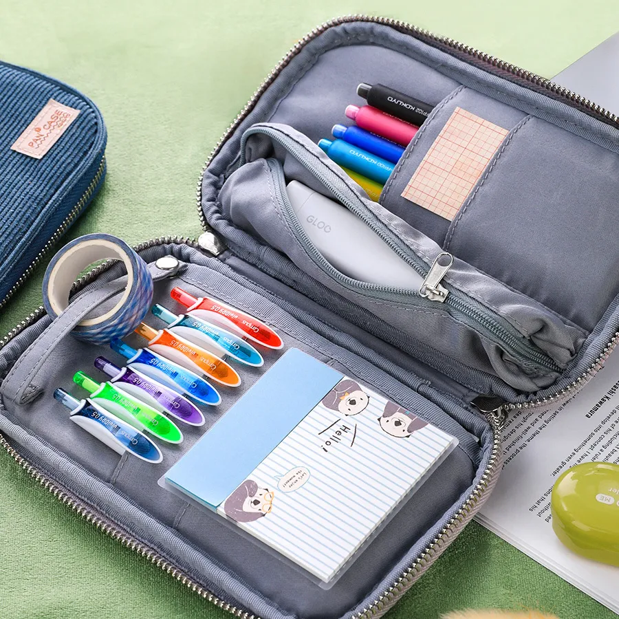 まとめ買いでお得 Wholesale Kokuyo Multi Open Flat Case Pencil Lilac Corduroy コーヒー