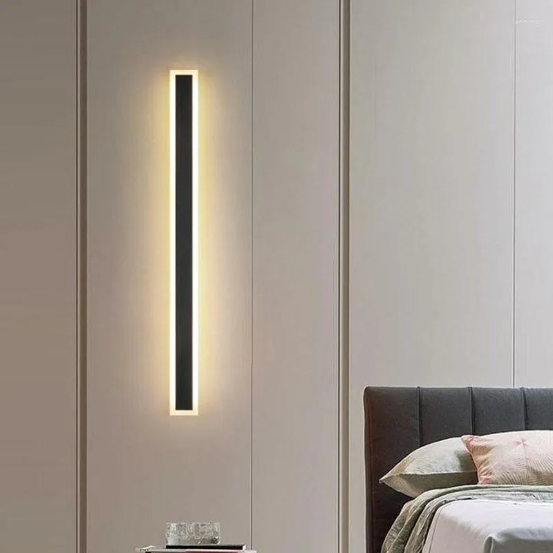 Applique murale moderne intérieur extérieur longue bande LED étanche IP65 aluminium jardin porche lumière chambre couloir éclairage