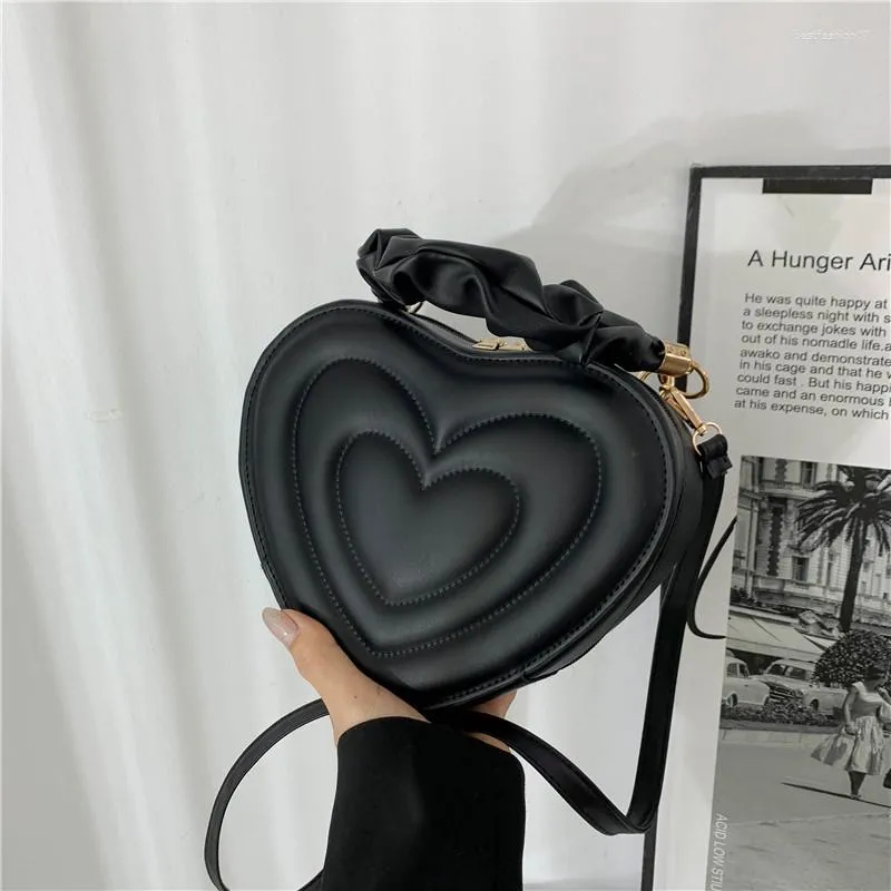 Evening Bags Love Heart Shape Shoulder Bag For Women Solid Pu Leather Small Handbags Designer Crossbody Girls Gift