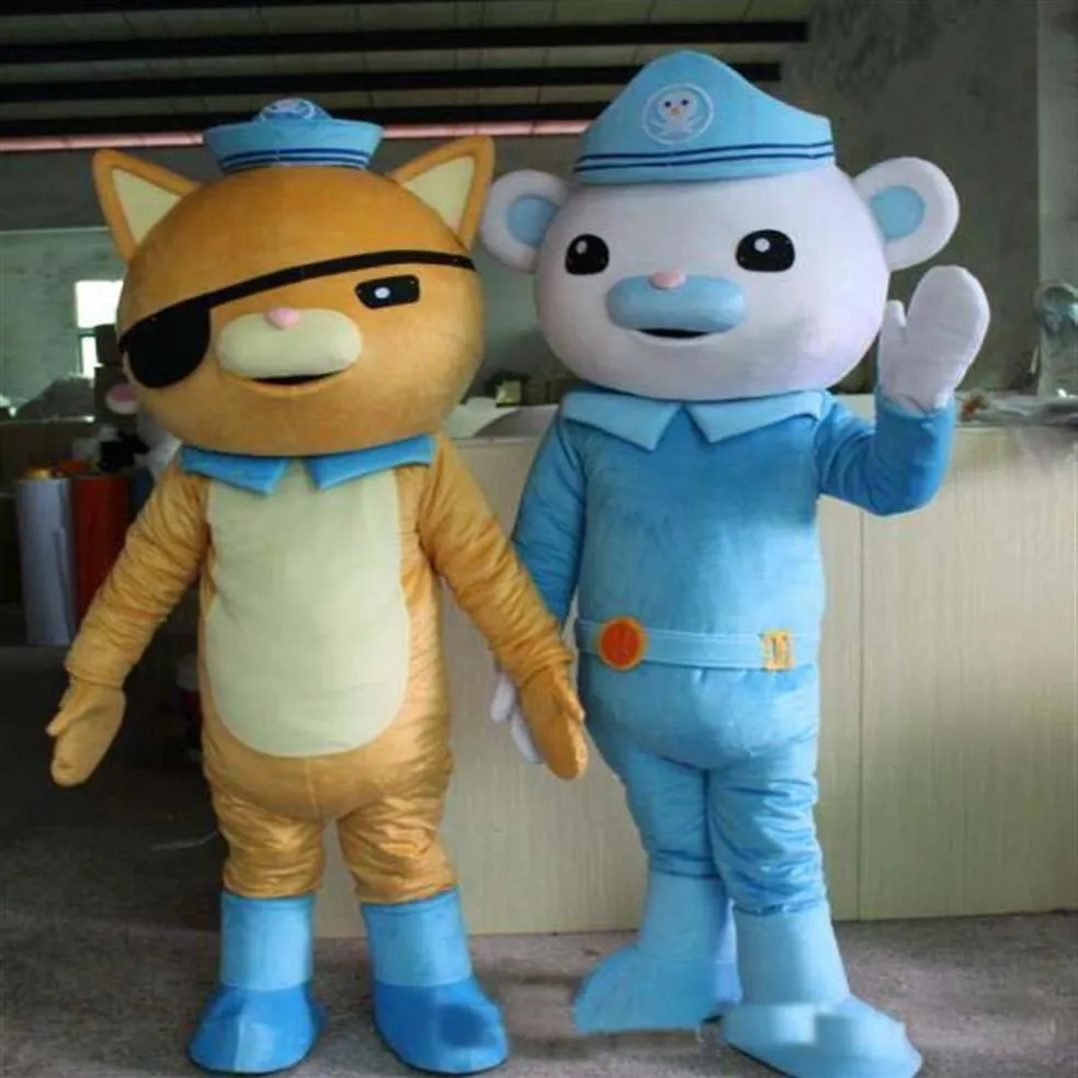 2019 Factory vivace Octonauts Movie Captain Barnacles kwazii Costumi della mascotte della polizia dell'orso polare Formato adulto 324L