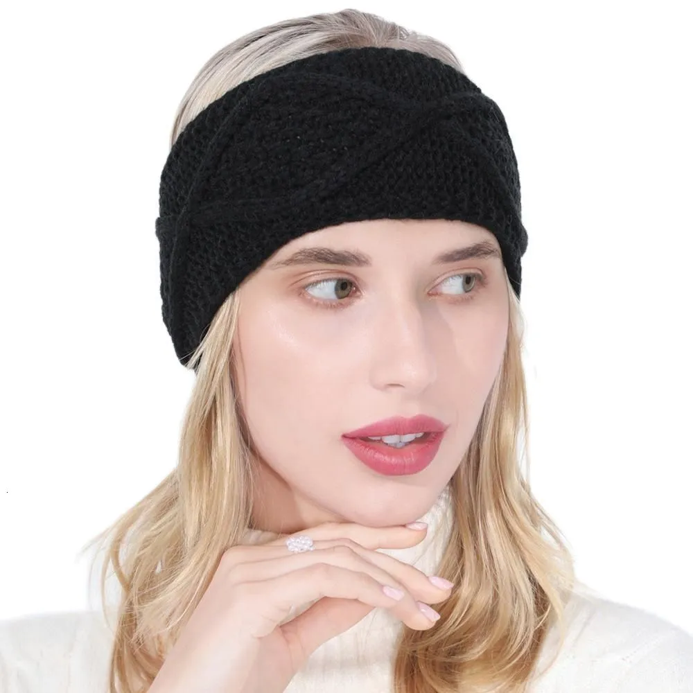 Chapéus de aba larga balde feminino outono inverno rabo de gorro feminino Stretch Crochet tricotado senhora padrão de geometria arylic 230629