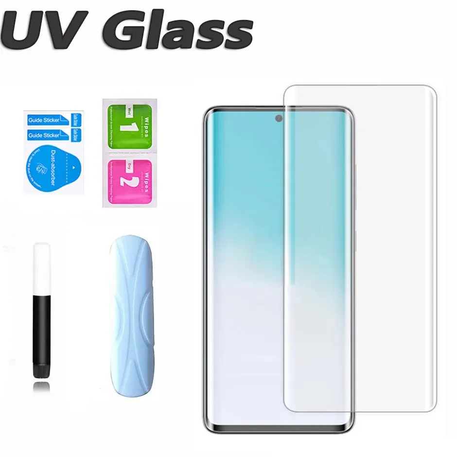 Galaxy S23 UV Glass Glue Glue Glue Glue Phone Screen Protector for Galaxy S23 Ultra S21 S20 S20 Plus
