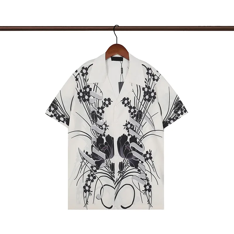 LUXUS Designer-Hemden Herrenmode Bowlinghemd mit geometrischem Druck Hawaii-Blumen-Freizeithemden Männer Slim Fit Kurzarm Dress304y
