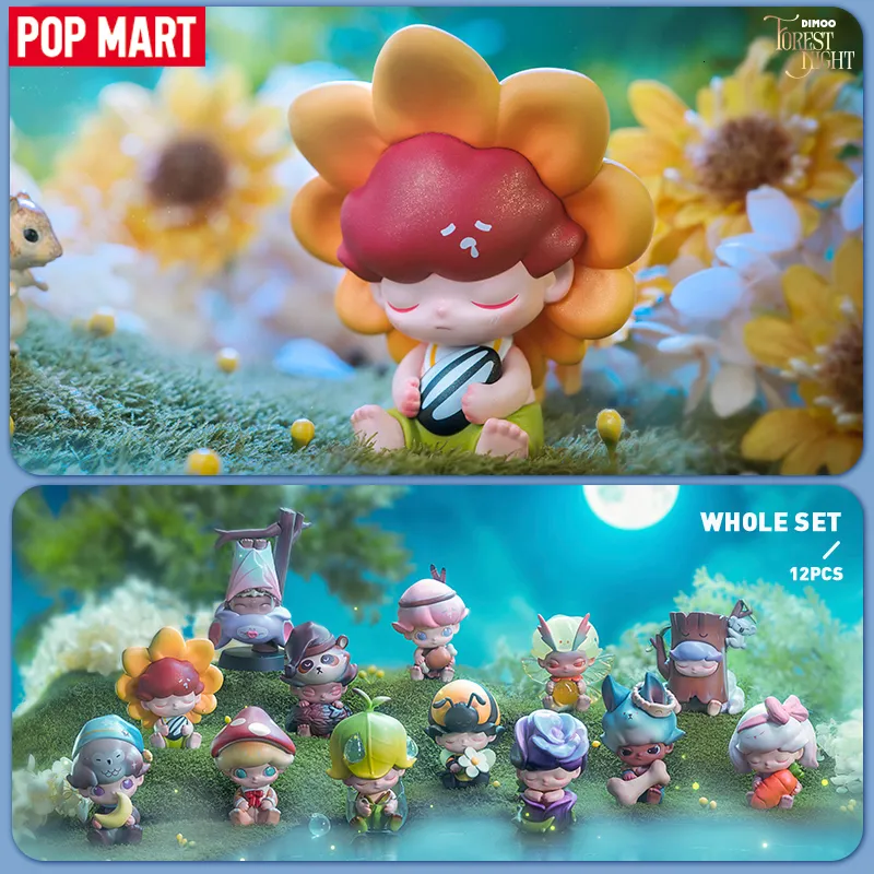 Boîte aveugle POP MART Dimoo Forest Night Series Boîte aveugle 1PC12PC Jouets figure Action Figure Cadeau d'anniversaire Enfant Jouet Mystery Box 230629