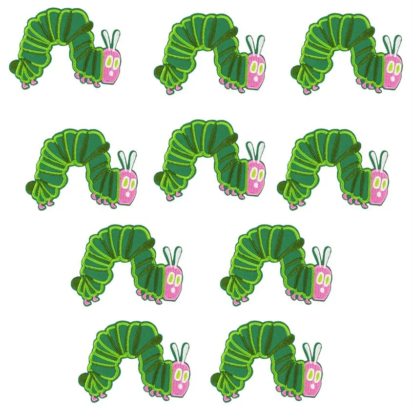 Patch för kläder Sy Brodery Applique Funny Animals Stripes Iron On Patch For Jacket Coat Cartoon Insect Accessories 10 PCS261L