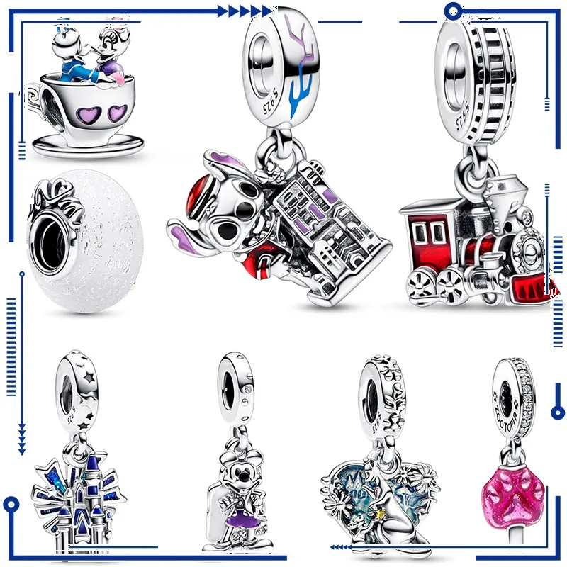 925 Sterling Silver Charm Park Needle Jewelry Is Suitable for Primitive DIY Pandora Bracelet Women's Jewelry Fashion Accessories Free Delivery