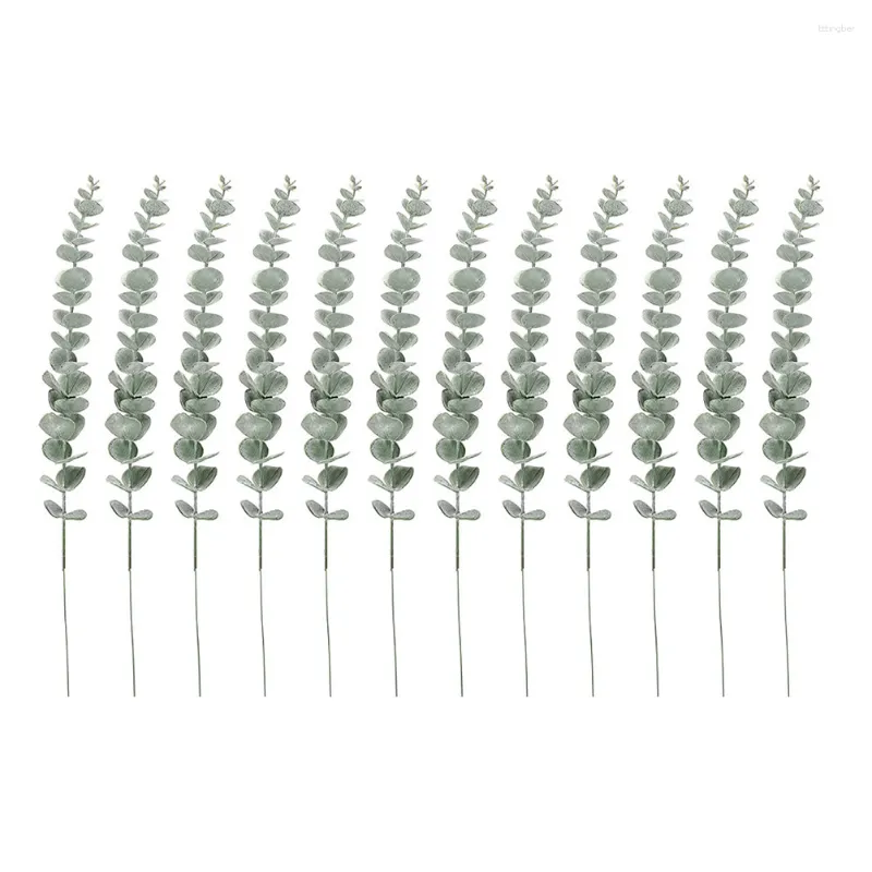 Decorative Flowers Simulated Eucalyptus Leaves Faux Plants Stems Artificial Wreath Fake Ornament Simulation Plastic Decor