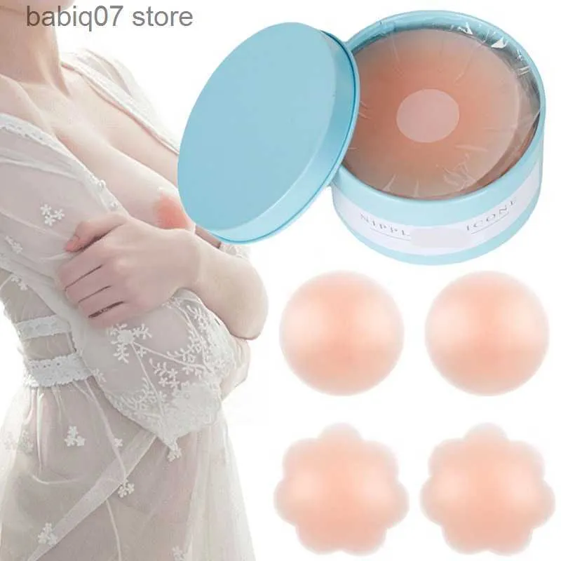 Breast Pad With Box Silicone Nipple Cover Invisible Bra Pasties