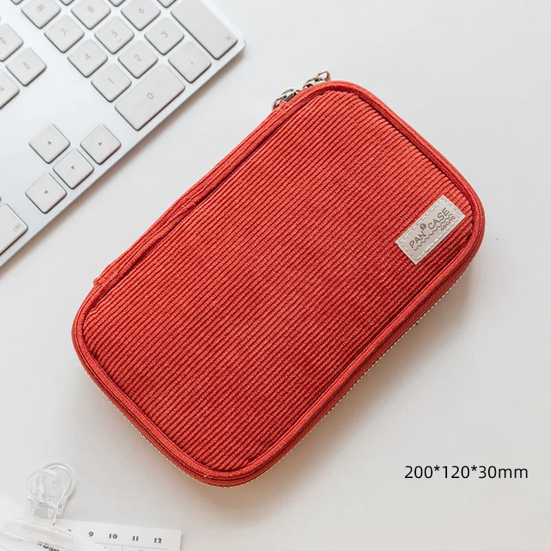 Wholesale Kokuyo Corduroy Lilac Pencil Case Flat Open Multi