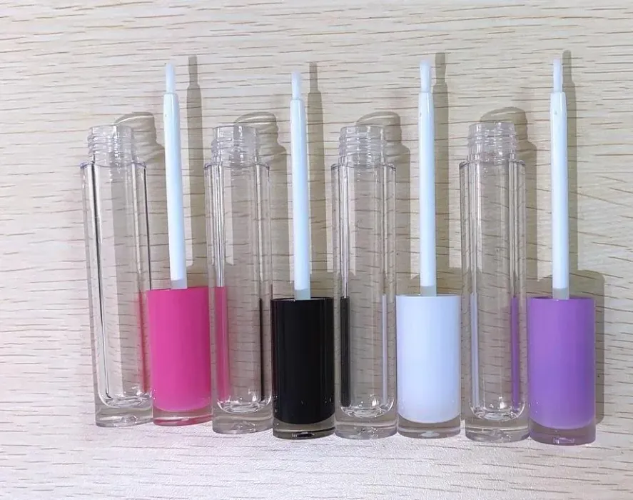 5ml Empty Lip Gloss Tubes Lip Glaze Brush Wand Makeup Cosmetic Container Lipstick Lip Balm Refillable DIY Lipgloss Tube