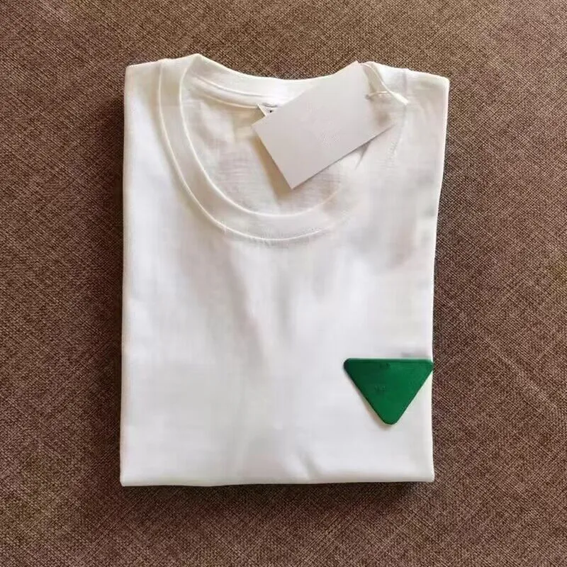 2023 Women's T-shirt Famous brand shirt Bottega classic brand Venet Chao brand Green triangle leather standard pure cotton short sleeve round neck