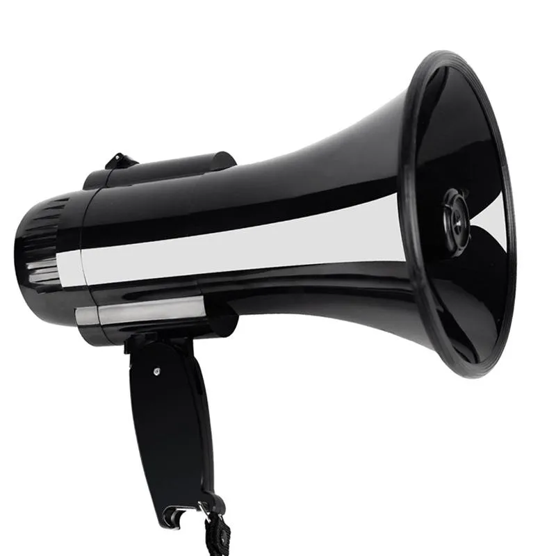 Högtalare Portable Megaphone Högtalare Bullhorn 30 Watt Power Handheld Microphone Buildin Siren Alarm Volume Control and Strap