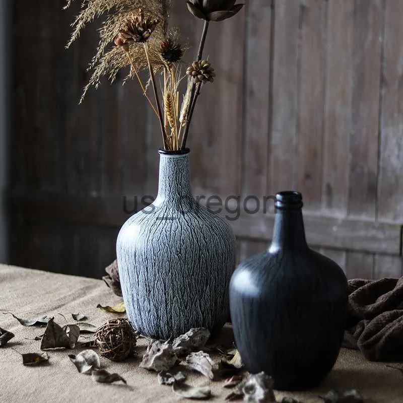 Vases chine Jingdezhen vintage littéraire bronze antique ornements nostalgique faire vieux vase en céramique poterie x0630