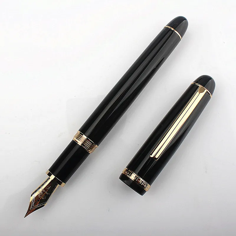 Plumas estilográficas Jinhao X350 pluma estilográfica metal M puntas Oficina de negocios Escuela Papelería Suministros Fine Nib escritura regalos para amigo negro 230630