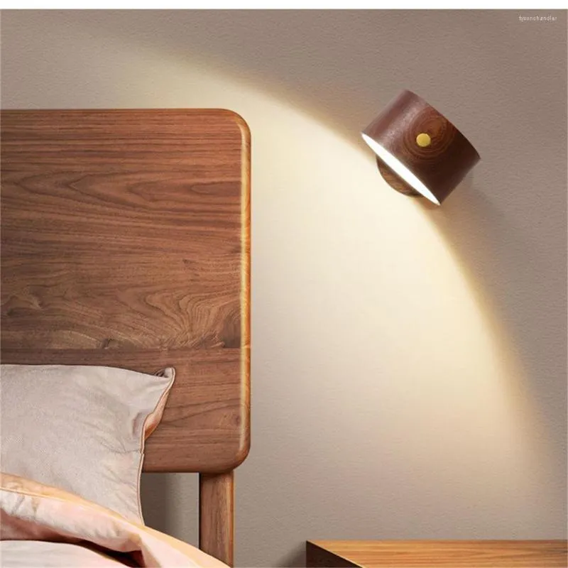 ウォールランプ木製ライトLEDテーブルランプUSB充電式の薄暗い夜目の保護タッチコントロールの読み取り