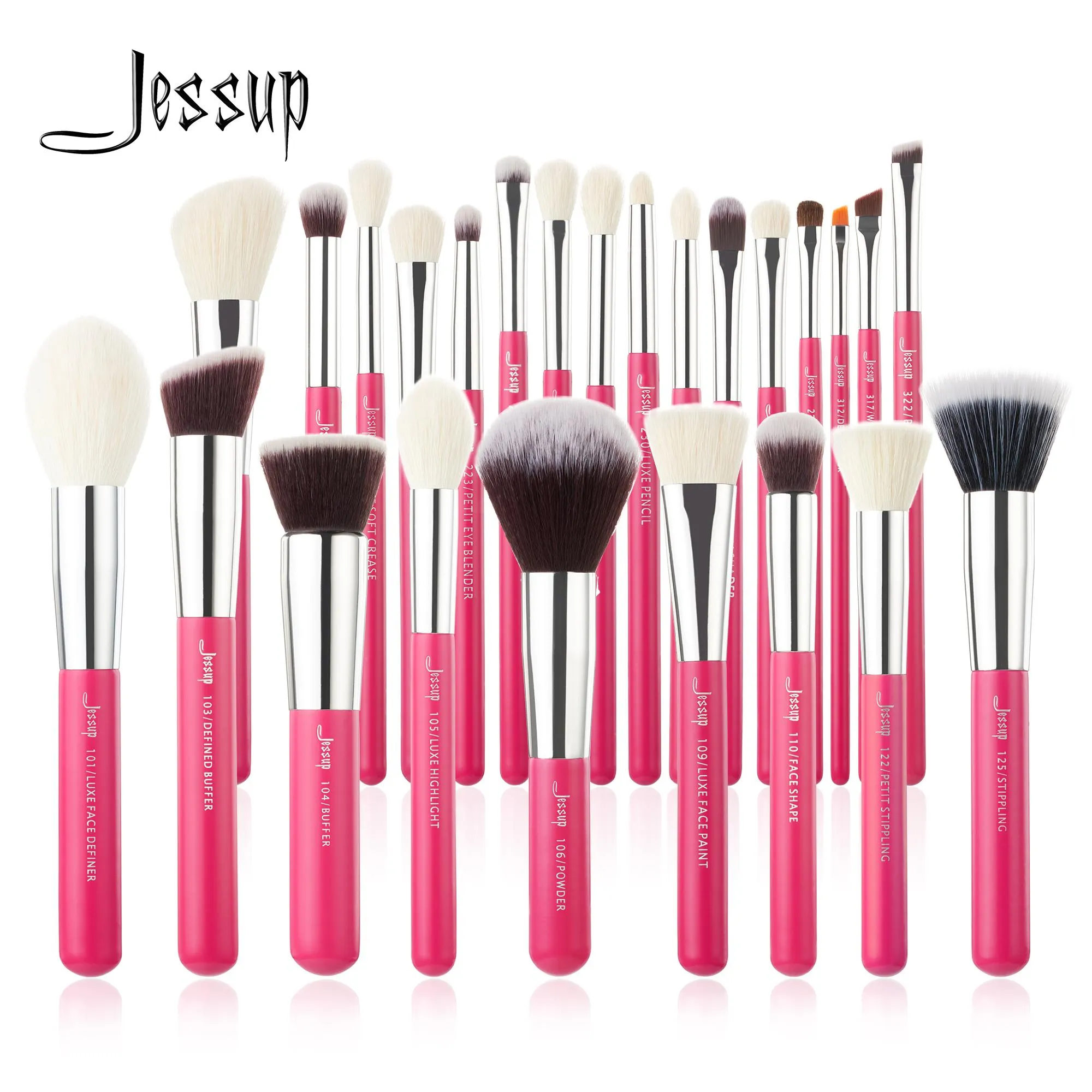 Ensemble de pinceaux de maquillage Jessup, 6 à 25 pièces, pinceaux de maquillage professionnels, poudre de fond de teint synthétique naturelle, mélange de fard à paupières T195