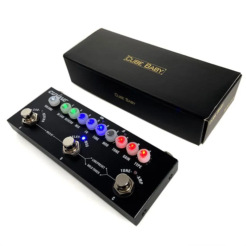 Guitar Cube Baby Delay Multi Effects Pedal Processsor 8 IR CABINETS Simulering Chorus Guitar Effect Pedalphaser Reverb Vibrato