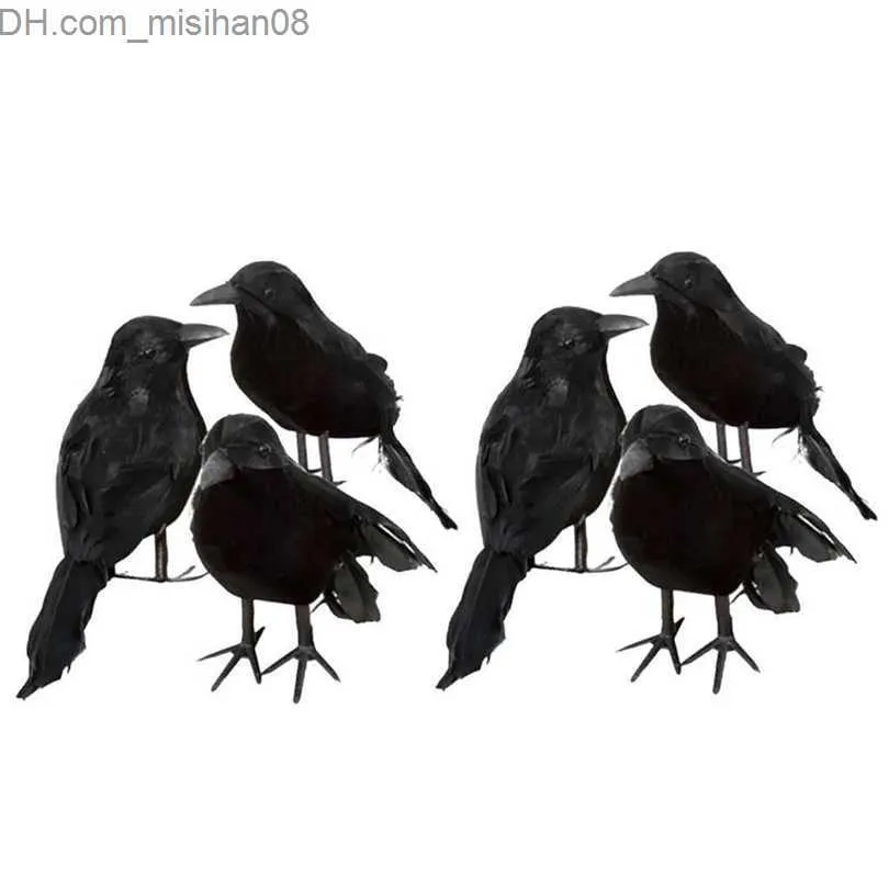 Inne świąteczne dostawy imprez 3PCS Halloween Crow Fake Bird Toys Ravens Propon Fancy Dress Dekoracja Propiat