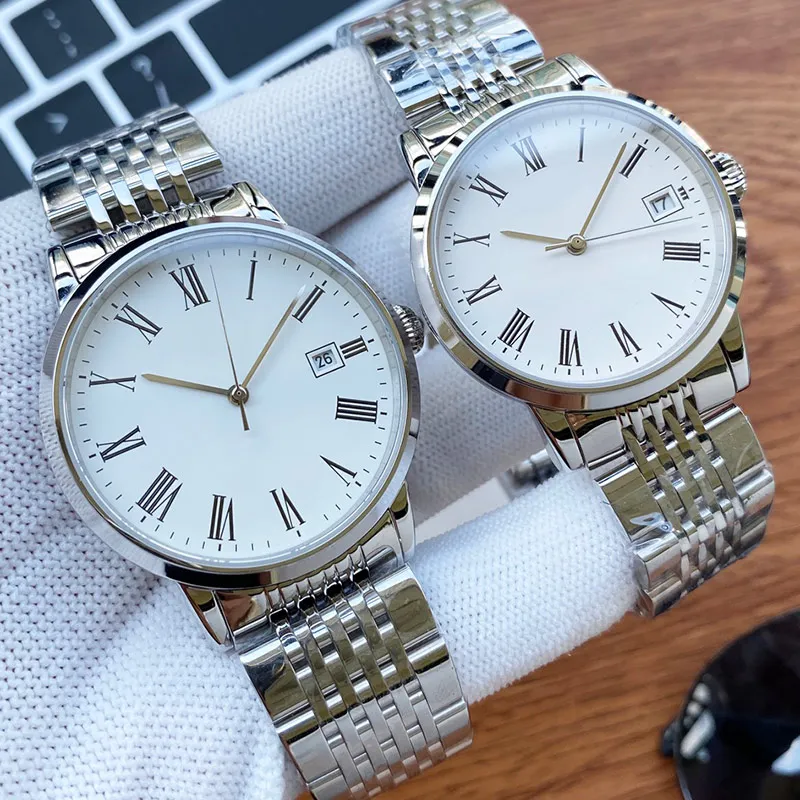 Longines Men s 35mm Automatic Watch with Mechanical Movement Couple Business Wristwatch Luxury Montre De Luxe Stainless Steel Silver