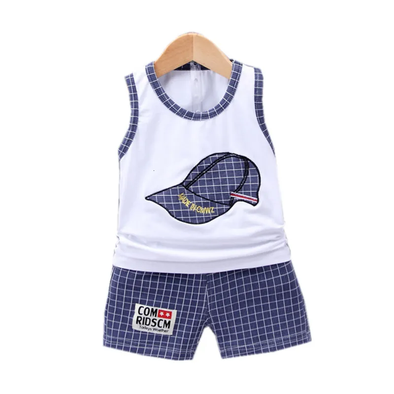 Clothing Sets Children Cotton Cute Baby Boy Girl Embroidered Hat Vest Shorts 2Pcs Sets Infant Cartoon Fashion Clothes Tracksuits 230630