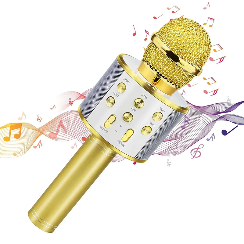 Baby Music Sound Toys Wireless Karaoke Microphone Handheld Karaoke Mic Audio for Children Musical Stage Toy Music Singing Speaker For Girls Kids Gift 230629