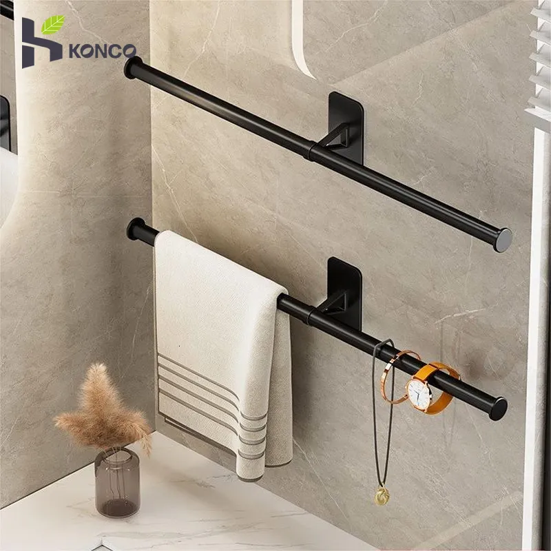 Shower Caddy with Towel Bar Adhesive Mount High Capacity