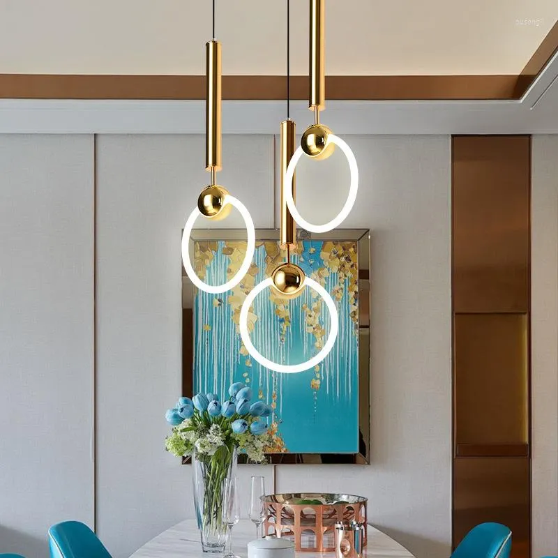 Pendant Lamps Modern Ring Lamp Lights Hanging Hanglamp Light Fixture Ceiling Chandelier Lighting WJ1010