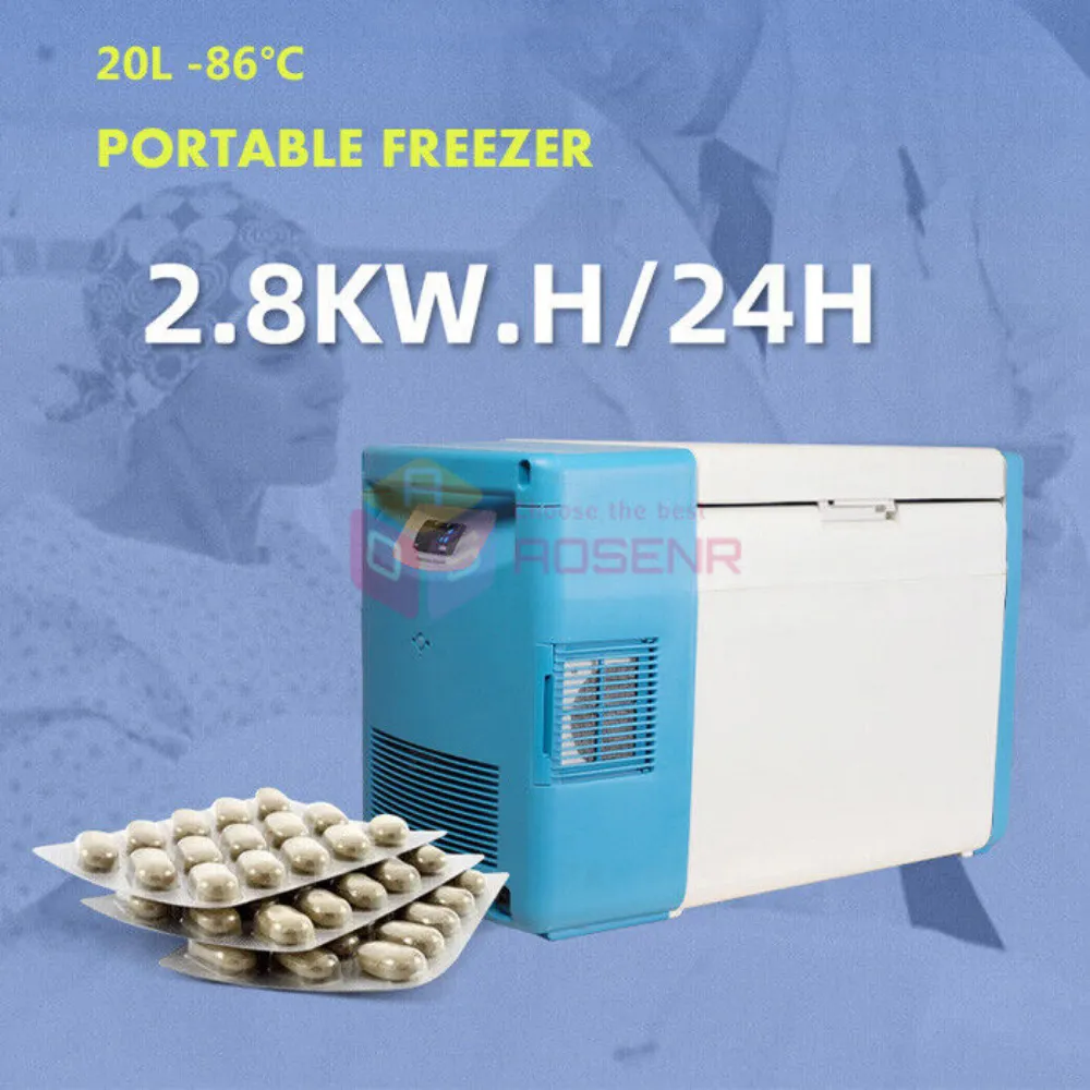 20L -86 ° C Portable Ultra låg temperatur Deep Freezer Kylskåp Lab frys