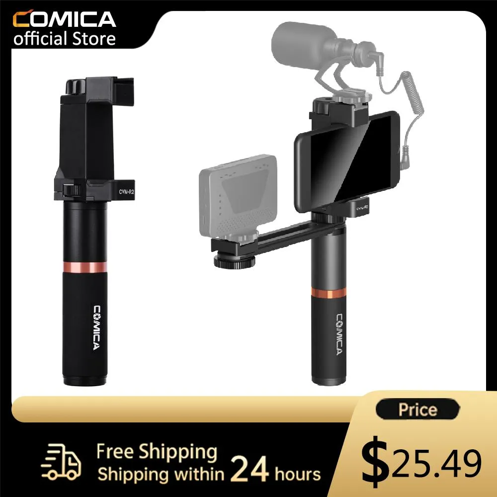 Filmy COMICA CVMR2 R3 Wszechstronny chwyt smartfona Przenośna ręczna uchwyt z zaciskiem telefonicznym do telefonicznych akcesoriów mikrofonowych