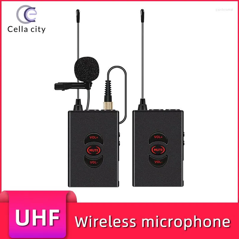 Mikrofony CELLA City Wireless Lavalier nagrywanie mikrofon profesjonalny sprzęt UHF SLR Camera DV na żywo wideo telefon komórkowy