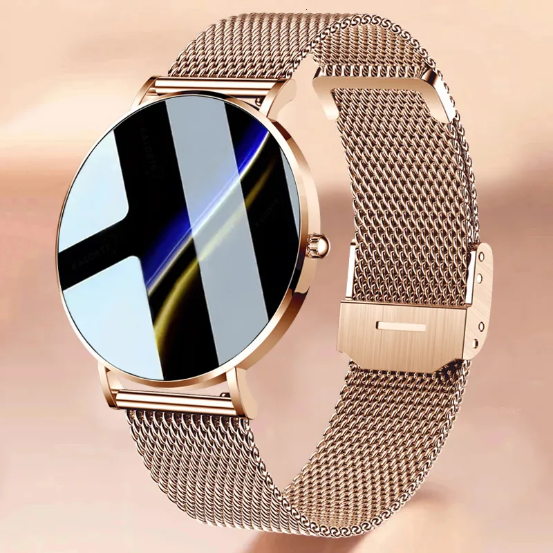 Kvinnors klockor Ultra Thin Smart Watch Women 1.36 "AMOLED 360*360 HD PIXEL Display Show Time Call påminnelse Smartwatch Ladiesbox 230629