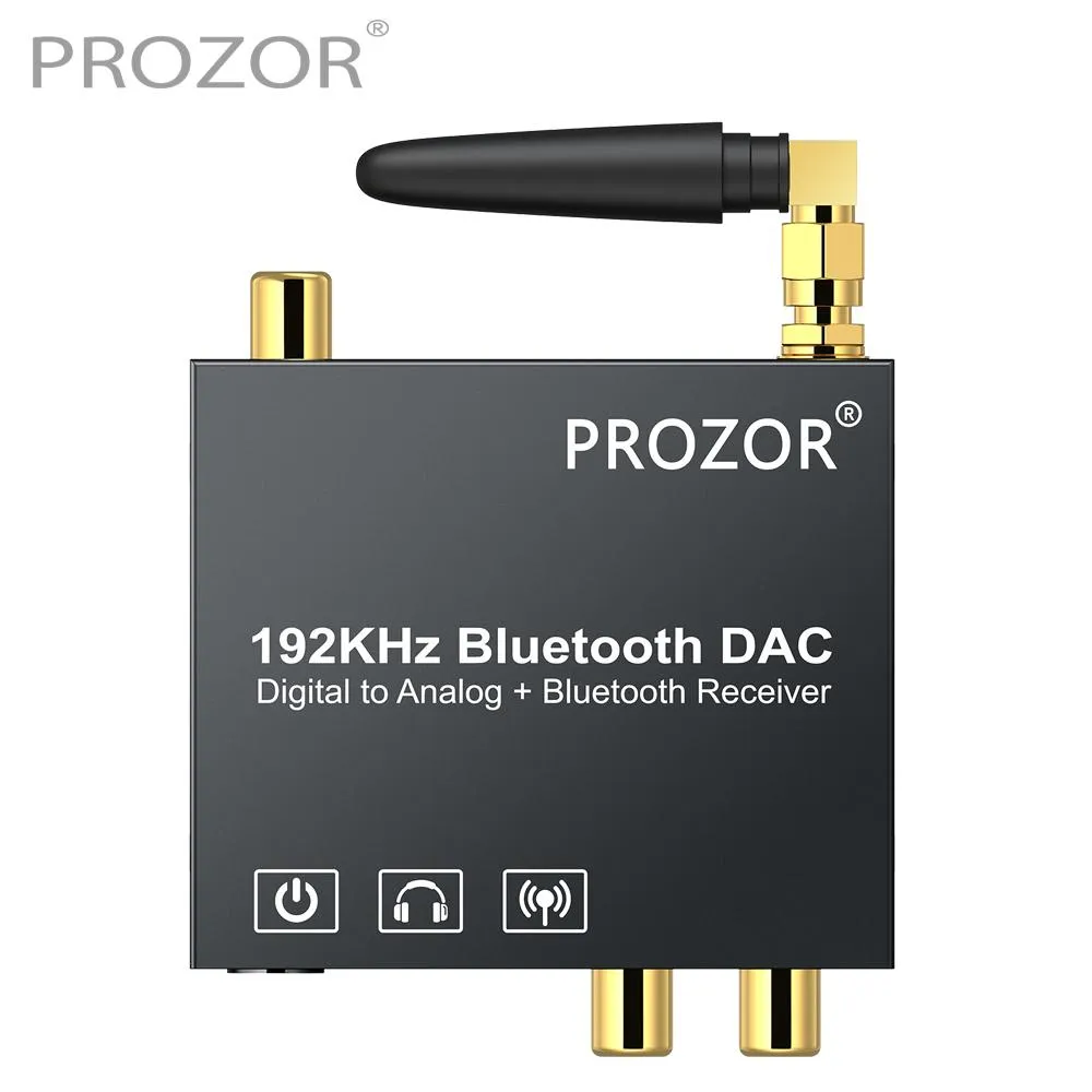 Förstärkare Prozor Bluetooth 5.0 Mottagare DAC Digital till analog ljudkonverterare Adapter Koaxial Toslink till Stereo L/R RCA med Power Switch